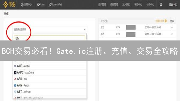 BCH交易必看！Gate.io注册、充值、交易全攻略